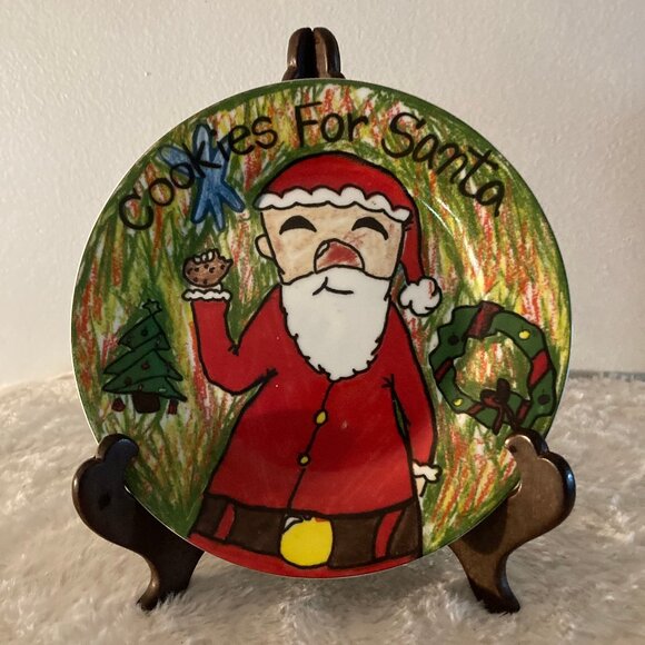 Christmas Village Kid's Collection 7-1/2" Cookies for Santa Plate - Picture 1 of 4
